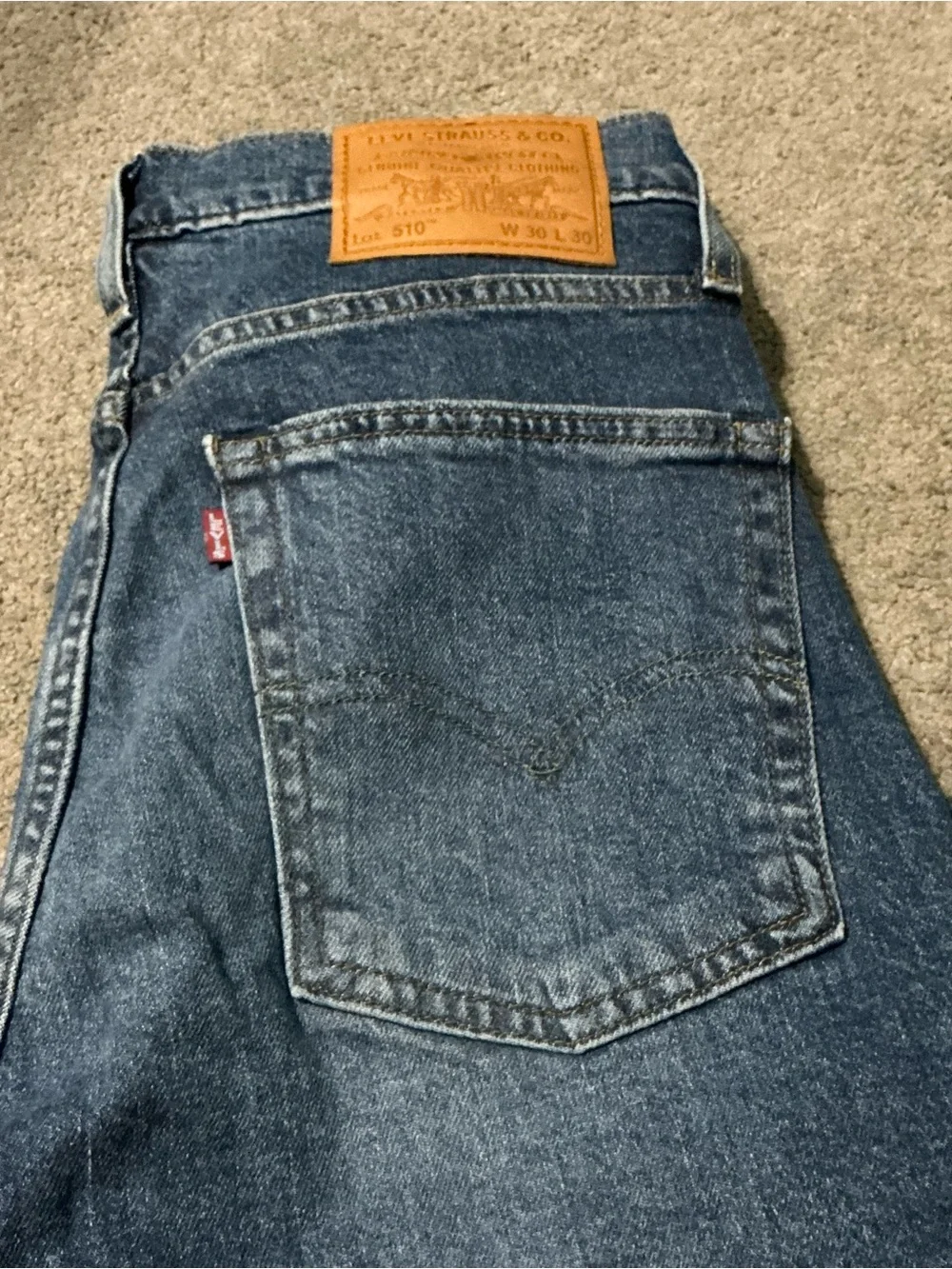 Levi's Men's Straight Leg Jeans in Dark Blue Denim